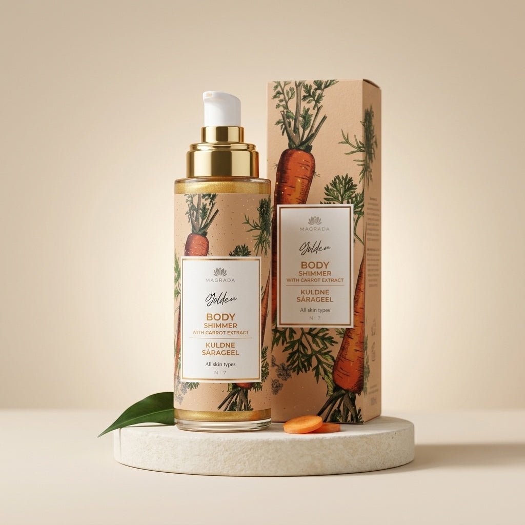 Gel Corps Scintillant Doré à la Carotte — 100 ml