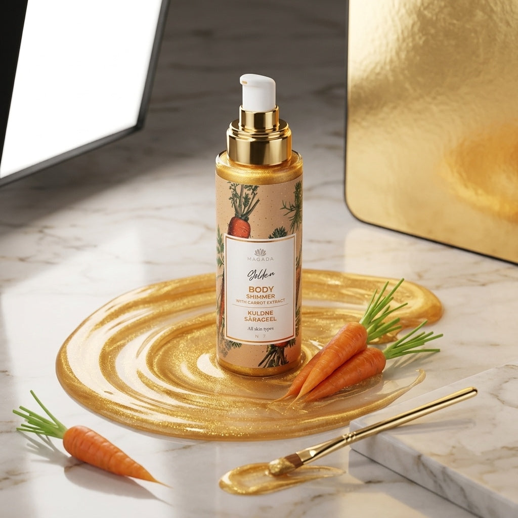 Gel Corps Scintillant Doré à la Carotte — 100 ml