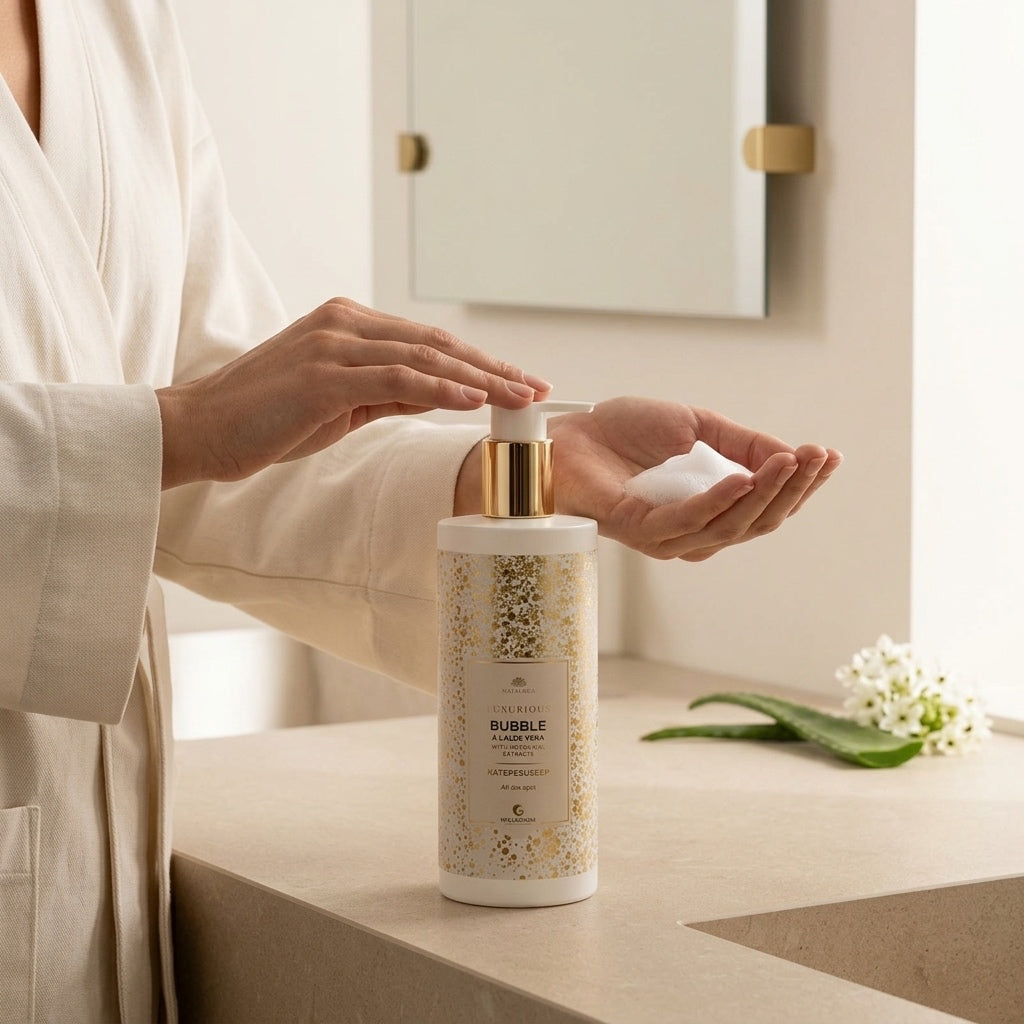 Gel Lavant Mains BUBBLE à l’Aloe Vera & Fleurs Blanches — 400 ml