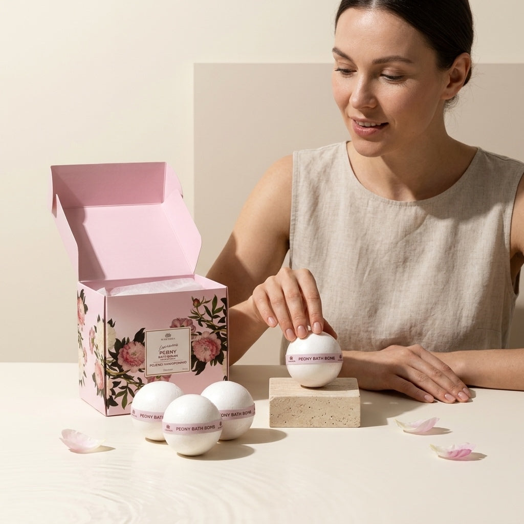 Bombes de Bain Pivoine & Vitamine E — Coffret de 4