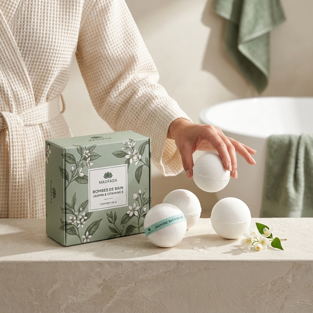 Bombes de Bain Jasmin & Vitamine E — Coffret de 4