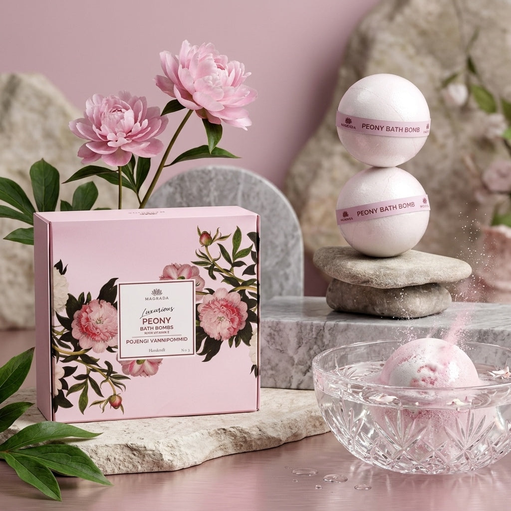 Bombes de Bain Pivoine & Vitamine E — Coffret de 4